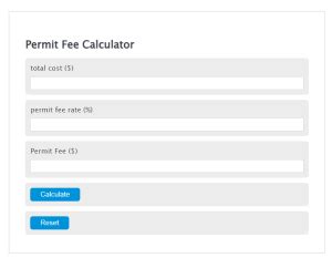 Calculate permit fees .